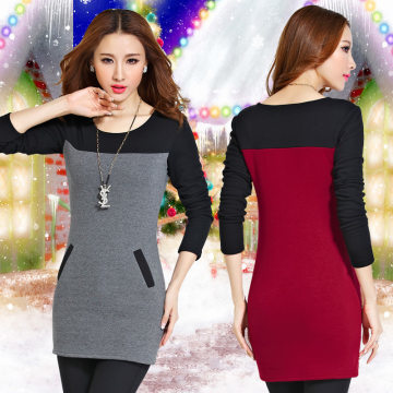 2015秋冬必备 加绒加厚大码修身长袖打底衫T恤，深圳市龙玉藏衣阁服饰批发商行推荐